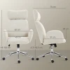 Bureaustoel met verstelbare hoofdsteun, ergonomische bureaustoel, kantelfunctie, in hoogte verstelbaar, grijs wit 4