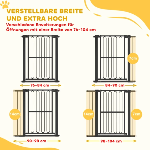 Deurbeschermingsrooster hond, 76 104 cm afscheidingsrooster zonder boren, traphekje 5