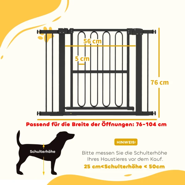 Deurbeveiligingshek voor honden, 76 104 cm afscheidingshek zonder boren, traphek 4