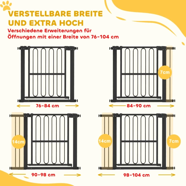 Deurbeveiligingshek voor honden, 76 104 cm afscheidingshek zonder boren, traphek 5