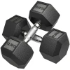 Dumbbells met gekartelde handgreep, korte halter van gietijzer, 2 x 12,5 kg voor thuis, sportschool, krachttraining 1