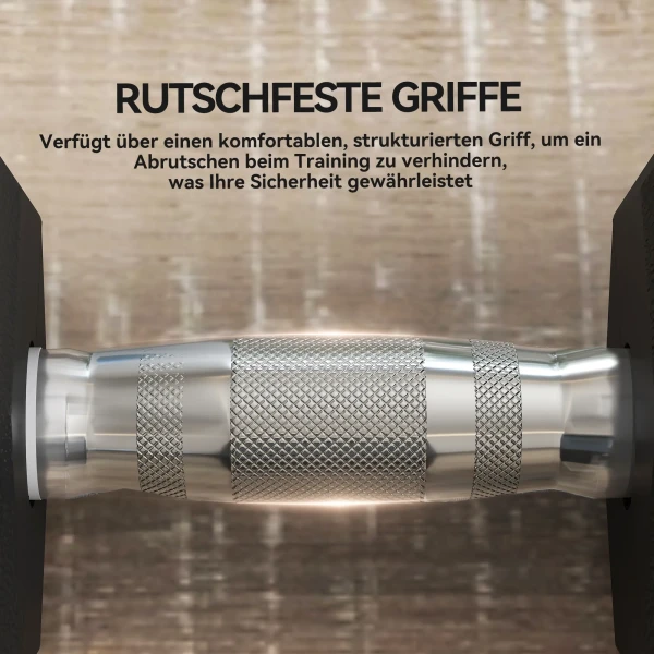 Dumbbells met gekartelde handgreep, korte halter van gietijzer, 2 x 12,5 kg voor thuis, sportschool, krachttraining 6