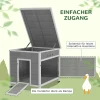 Eendenhok, eendenhuis met zijdeur, ventilatiegaten, pluimveestal kippenhuis gemaakt van sparrenhout, ganzenstal, kippenhok met waterdicht asfaltdak, 63 x 82 x 76 cm, lichtgrijs 7