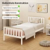 Eenpersoonsbedframe, houten bedframe, onderste opbergruimte, natuurhout, wit 5
