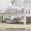 Eenpersoonsbedframe, houten bedframe, onderste opbergruimte, natuurhout, wit 7
