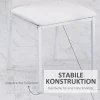 Eetkamerstoelen in set van 4, keukenstoel met rugleuning, kunstleer, woonkamerstoel met voetkussen, stoelen, gestoffeerde stoel met metalen poten voor eettafel, wit 6