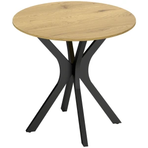 Eettafel keukentafel ronde tafel, modern ontwerp, 78 cm x 78 cm x 75 cm, natuurhout 1