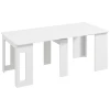 Eettafel, klaptafel, uitschuifbare keukentafel, eetkamertafel, spaanplaat, 60 180 x 85 x 75 cm, wit 1