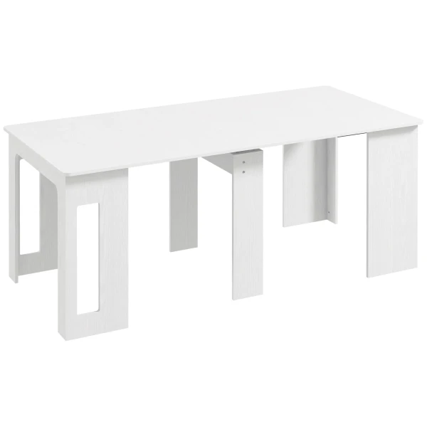 Eettafel, klaptafel, uitschuifbare keukentafel, eetkamertafel, spaanplaat, 60 180 x 85 x 75 cm, wit 1