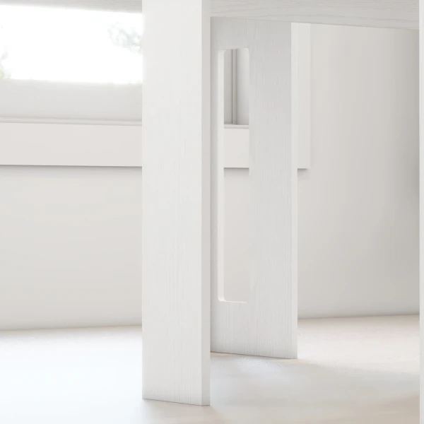 Eettafel, klaptafel, uitschuifbare keukentafel, eetkamertafel, spaanplaat, 60 180 x 85 x 75 cm, wit 10