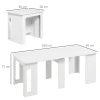 Eettafel, klaptafel, uitschuifbare keukentafel, eetkamertafel, spaanplaat, 60 180 x 85 x 75 cm, wit 4