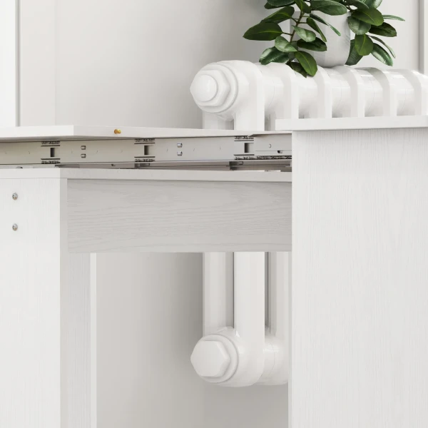 Eettafel, klaptafel, uitschuifbare keukentafel, eetkamertafel, spaanplaat, 60 180 x 85 x 75 cm, wit 9