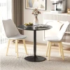 Eettafel voor 2 personen, ronde tafelblad Ø80 cm, mdf en staal, antislip, zwart, 75h cm 2