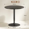 Eettafel voor 2 personen, ronde tafelblad Ø80 cm, mdf en staal, antislip, zwart, 75h cm 4