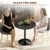 Eettafel voor 2 personen, ronde tafelblad Ø80 cm, mdf en staal, antislip, zwart, 75h cm 5