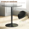 Eettafel voor 2 personen, ronde tafelblad Ø80 cm, mdf en staal, antislip, zwart, 75h cm 6