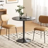 Eettafel voor 2 personen, ronde tafelblad Ø80 cm, mdf en staal, antislip, zwart, 75h cm 7