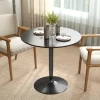 Eettafel voor 2 personen, ronde tafelblad Ø80 cm, mdf en staal, antislip, zwart, 75h cm 8
