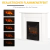 Elektrische haard, 2 vermogensniveaus, afstandsbediening, timer, realistisch vlam effect, zwart+wit 5