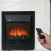 Elektrische haard, 2 vermogensniveaus, afstandsbediening, timer, realistisch vlam effect, zwart+wit 8