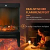 Elektrische haard, 2000 w, vrijstaande haard met verwarmingled 3d vlam effect, 4 helderheidsniveaus, elektrische haard met thermostaat, oververhittingsbeveiliging, zwart 5