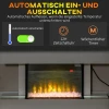 Elektrische haard, wandhaard met verwarming 2000 w, led 3d vlam effect, kristallen, in 11 kleuren met 3 helderheidsniveaus, elektrische haard met afstandsbediening, timer, wandmontage, wit 7