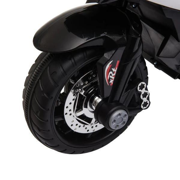Elektrische kinder motorfiets, lichtjes & geluiden, 3 km/u, oplaadbaar, kunststof & metaal, zwart/wit 10
