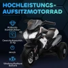 Elektrische kinder motorfiets, lichtjes & geluiden, 3 km/u, oplaadbaar, kunststof & metaal, zwart/wit 6