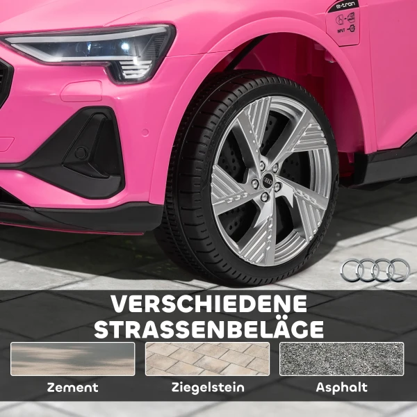 Elektrische kinderwagen 12v elektrisch voertuig audi e tron elektrische auto met afstandsbediening, veiligheidsgordel, voor 3 5 jaar 9