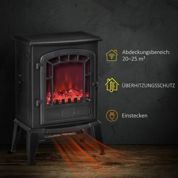 Elektrische vloerhaard, 2 verwarmingsstanden, realistisch vlam effect, veelzijdig 7