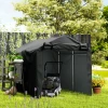 Garage tent, waterdicht garage tent met deur, uv bestendig 220 x 157 x 165 cm zwart 10