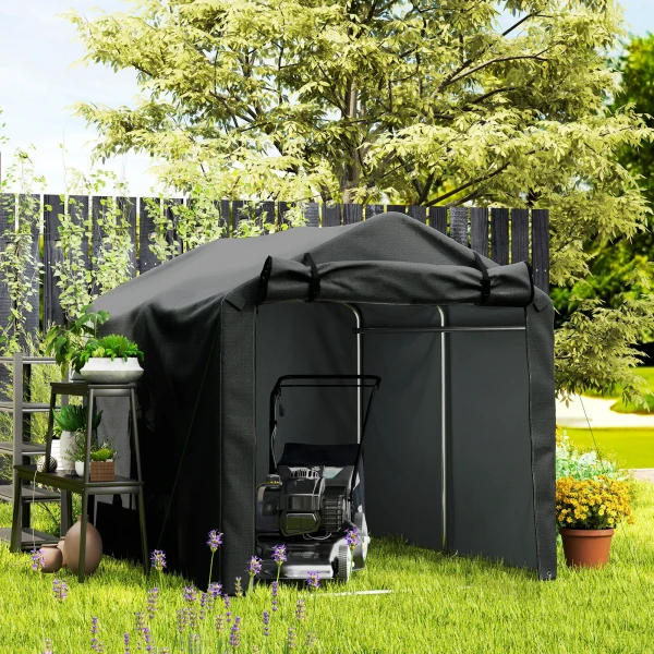 Garage tent, waterdicht garage tent met deur, uv bestendig 220 x 157 x 165 cm zwart 10
