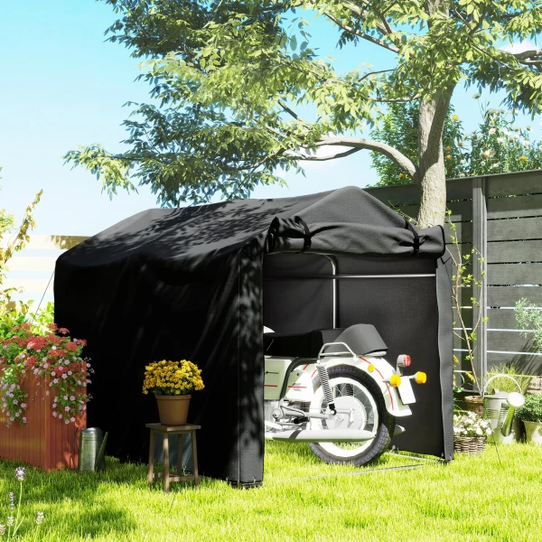 Garage tent, waterdicht garage tent met deur, uv bestendig 220 x 157 x 165 cm zwart 2