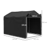 Garage tent, waterdicht garage tent met deur, uv bestendig 220 x 157 x 165 cm zwart 4