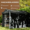 Garage tent, waterdicht garage tent met deur, uv bestendig 220 x 157 x 165 cm zwart 5