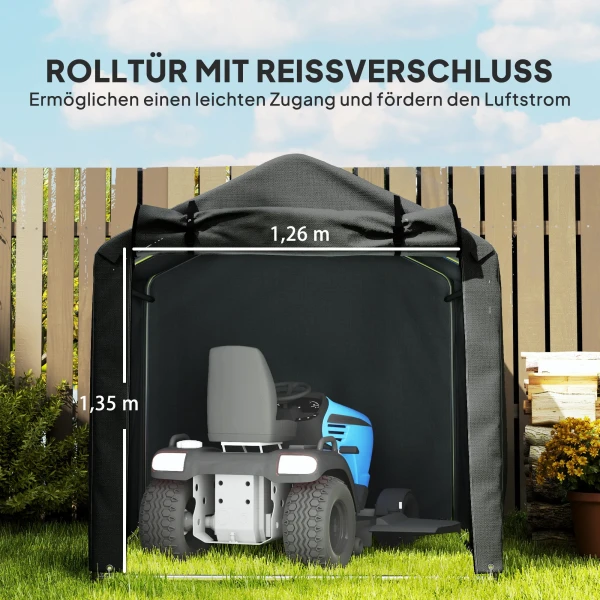 Garage tent, waterdicht garage tent met deur, uv bestendig 220 x 157 x 165 cm zwart 7
