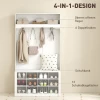 Garderobe met plank, bank, haken, schoenenvakken, spaanplaat, mdf, wit 5
