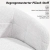 Gestoffeerde bureaustoel met pluche bekleding, kuipontwerp, rolbare bureaustoel, stalen basis, crème+zwart 5