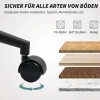 Gestoffeerde bureaustoel met pluche bekleding, kuipontwerp, rolbare bureaustoel, stalen basis, crème+zwart 7