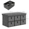 Gestoffeerde schoenenbank, 6 schoenenvakken, mdf frame, linnenlook, grijs 4
