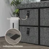Gestoffeerde schoenenbank, 6 schoenenvakken, mdf frame, linnenlook, grijs 7
