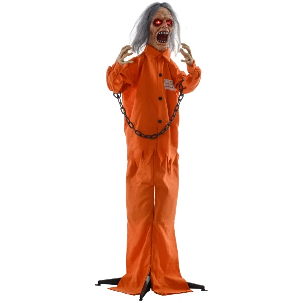Gevangene geest, halloween decoratie, griezelige geluiden, rode ogen, beweegbaar, oranje 1