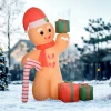 Gingerbread man met suikerstok, 2,45 m hoog, opblaasbaar, witte led verlichting, 170 x 100 x 245 cm 10