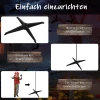 Griezel clown, halloween animatronics, 173 cm, lichtgevende ogen, geluidsactivering, beweegbare armen en hoofd, op batterijen, kunststof, metaal, rood 8