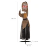 Griezel pop halloween decoratie, beweegbaar hoofd, rode ogen, batterij aangedreven 4