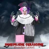 Griezelige clown halloween decoratie, beweegbaar, lachfunctie, roze+paars 5