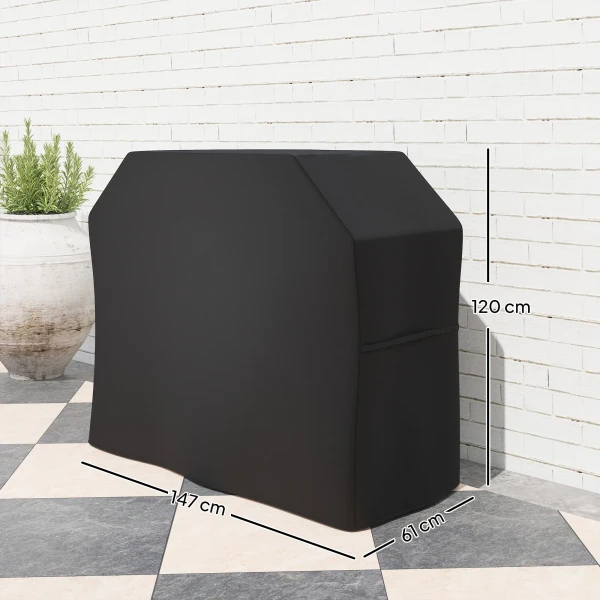 Grillhoes beschermhoes voor grill, weerbestendig, 147 x 61 x 120cm, zwart 4