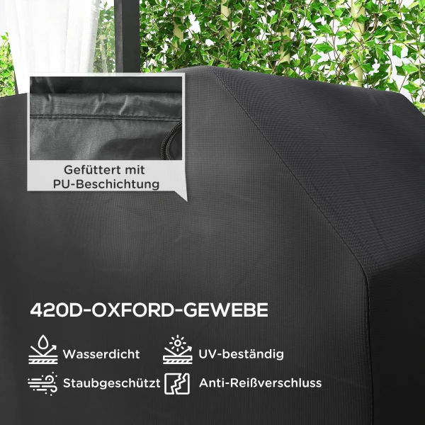 Grillhoes beschermhoes voor grill, weerbestendig, 147 x 61 x 120cm, zwart 5