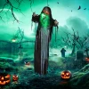 Groen monster, halloween decoratie, griezelige geluidseffecten, rode ogen, beweegbaar, 183 cm 2