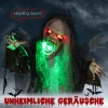 Groen monster, halloween decoratie, griezelige geluidseffecten, rode ogen, beweegbaar, 183 cm 5